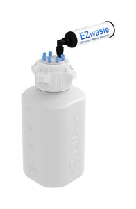 EZwaste® Safety Vent Bottle 4L High Density Poly Ethylene (HDPE) with VersaCap® 83B, 6 Ports for 1/8'' OD Tubing and a Chemical Exhaust Filter
