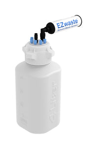 EZwaste® Safety Vent Bottle 4L High Density Poly Ethylene (HDPE) with VersaCap® 83B, 6 ports for 1/8