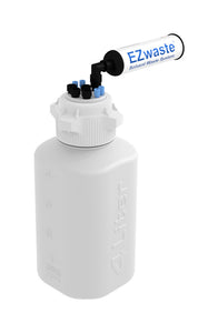 EZwaste® Safety Vent Bottle 4L High Density Poly Ethylene (HDPE) with VersaCap® 83B, 4 ports for 1/8