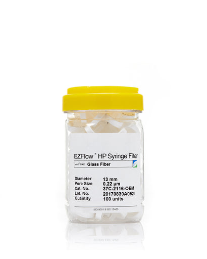 EZFlow® 13mm Syringe Filter, .2μm Glass Fiber, 100/pack