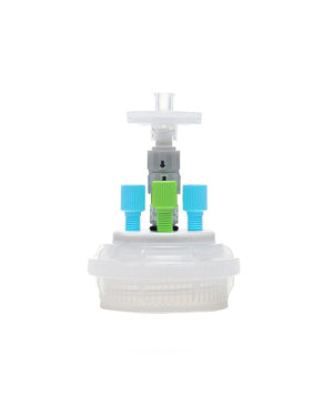HPLC Solvent Reservoir ChromCap™ 300 Assembly, GL45, Class VI Polytetrafluoroethylene (PTFE) Adapter,  3 Ports for 3.2mm(1/8