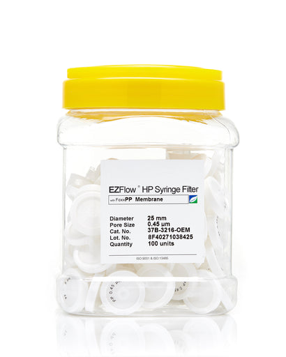 EZFlow® 25mm Syringe Filter, .45μm Polypropylene (PP), 100/pack