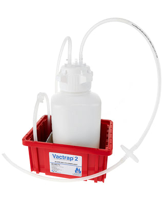Vactrap2™, High Density Poly Ethylene (HDPE) (Bleach-Compatible), 4L, Red Bin, 1/4" ID Tubing | img_1 | Foxx Life Sciences Global | shopfls.com