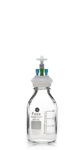HPLC Solvent Reservoir Bottle Assembly, GL45, 500mL Clear, Class VI Polytetrafluoroethylene (PTFE) Adapter,  3 Ports for 3.2mm(1/8