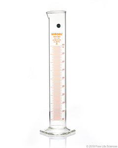 Graduated Measuring Cylinder Hexagonal Base, 500 mL Borosilicate, CS/4