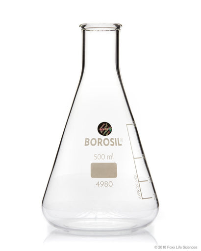 Borosil® Erlenmeyer Conical Flasks Narrow Mouth I/C Stopper 1L 29/32 CS/10