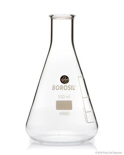 Borosil® Erlenmeyer Flasks Graduated Conical NM Borosilicate 3.3 ISO 1773 CS/40 500 mL