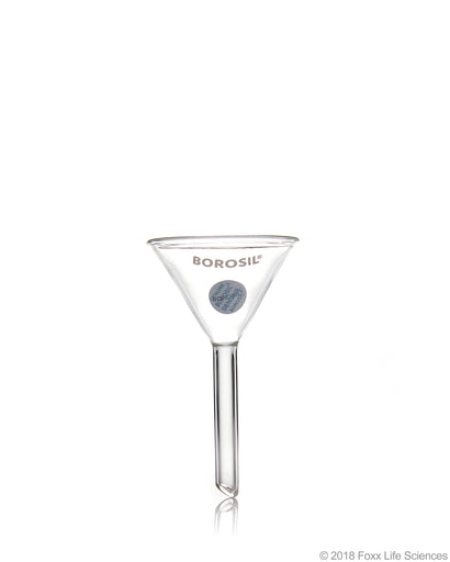 Borosil® Funnels, Short Stem, Plain, 60 deg 50 MM, ISO 4798, 3.3 Borosilicate glass