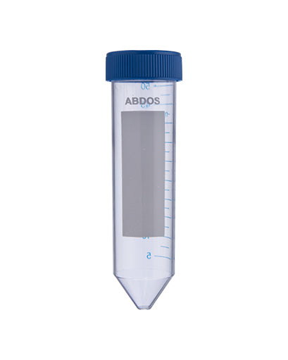 Abdos Centrifuge Tube with Conical Bottom, Polypropylene (PP)/High Density Poly Ethylene (HDPE), 50ml, Gamma Sterilized, 500/CS