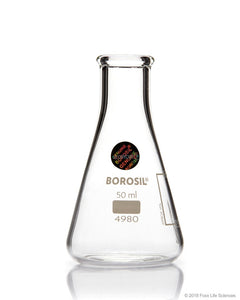 Borosil® Erlenmeyer Conical Flasks Narrow Mouth I/C Stopper 25mL