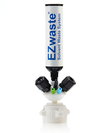 EZWaste® Universal Stackable HPLC 53B Cap Assy, Exhaust Filter, 6 X OD Tube 3.2mm & 1.6mm, 3 X Hose Barb 3.2mm & 9.5mm, 3 X OD Tube 12.7mm, 1/EA
