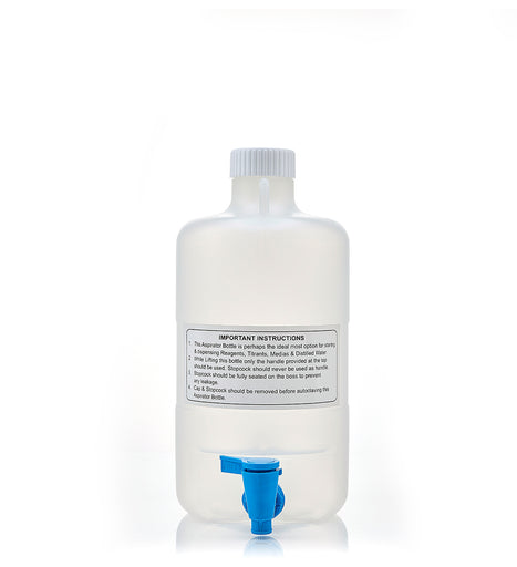 EZLabpure™ 5L Polypropylene (PP) Aspirator Bottle with White Cap and Spigot