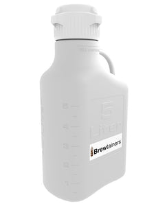 Brewtainers High Density Poly Ethylene (HDPE) 5L (1.82 Gal Max) Homebrew Yeast Container with leakproof Tight Sealed 83B Cap