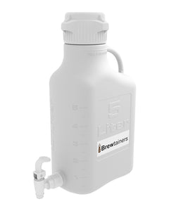 Brewtainers Polypropylene 5L (1.82 Gal Max) Homebrew Yeast Spigoted Dispensing Container with leakproof Tight Sealed 83B Cap