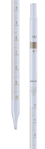 Borosil® Pipettes, Measuring (Mohr), Class A, 2.0mL x 0.10mL, Individual Cert, CS/10