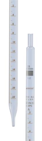 Borosil® Pipettes, Measuring (Mohr), Class B, 25.0mL x 0.20mL, CS/20