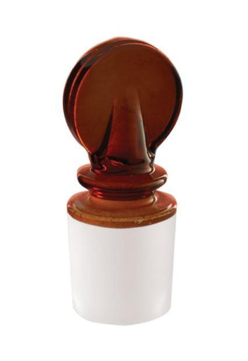 Borosil® Amber Solid Penny Head Glass Stopper, Interchangeable Ground Joint 34/35 CS/20