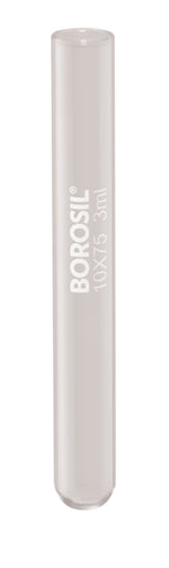 Borosil® Tubes, Test, Reusable, Plain End, 100mL, 32mm x 200mm (OD x H), CS/50