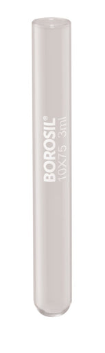 Borosil® Tubes, Test, Reusable, Plain End, 1mL, 7mm x 60mm (OD x H), CS/400