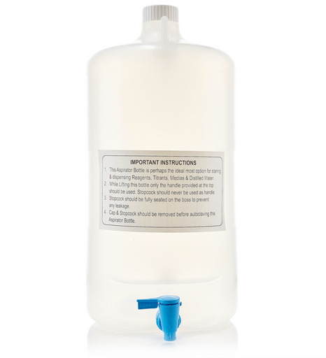 EZLabpure™ 20L Polypropylene (PP) Aspirator Bottle with White Cap and Spigot