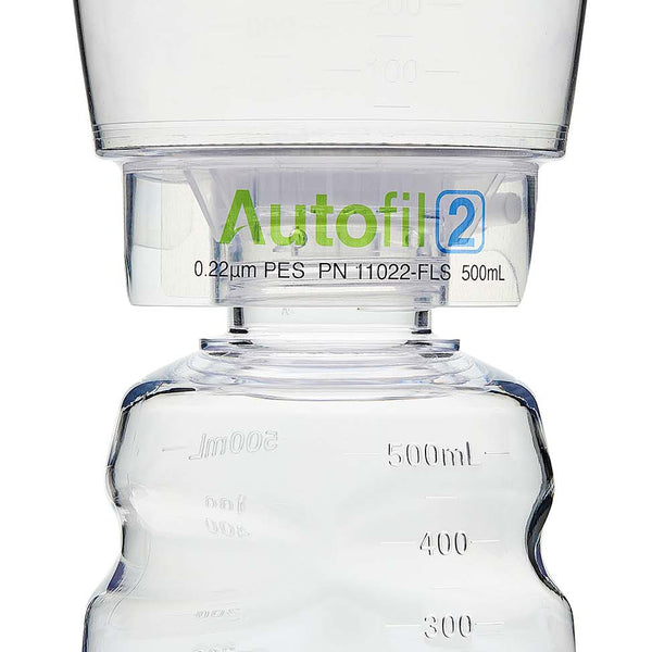 Autofil® 2 Bottle Top Filtration, Full Assembly, 500 mL, 0.22 µm PES Unit, Sterile, 12/cs