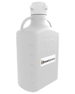 Brewtainers High Density Poly Ethylene (HDPE) 10L (3.44 Gal Max) Homebrew Yeast Container with leakproof Tight Sealed 83B Cap