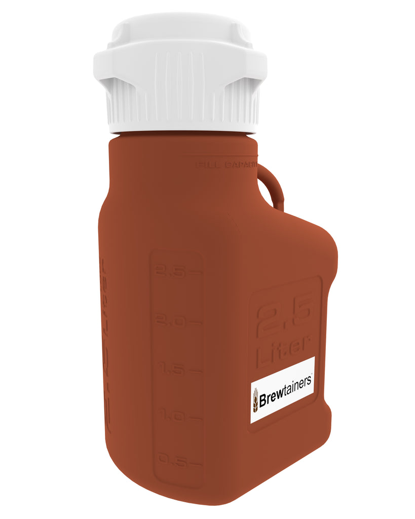 Brewtainers High Density Poly Ethylene (HDPE) Amber Light Blocking 2.5L ...
