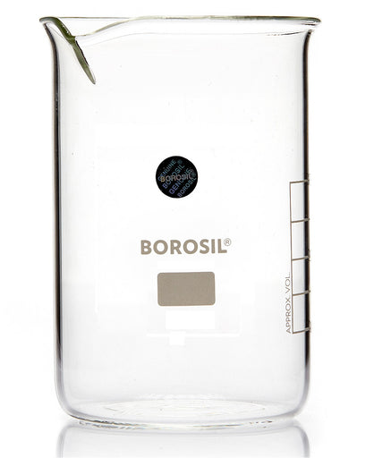 Borosil® Tall-Form Glass Beakers  with Spouts - 600mL - CS/20