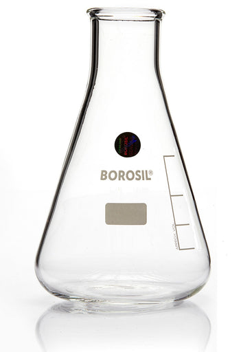 Borosil® Flasks, Erlenmeyer, Narrow Mouth, Ground Glass Neck, 100mL, 24/29, CS/10