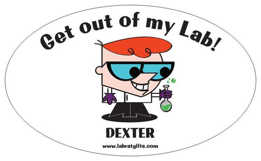 "Dexter Get out of my Lab" - Oval Sticker Default Title - LabRatGifts