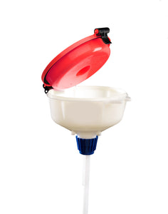 EZwaste® 8" Safety Funnel, High Density Poly Ethylene (HDPE), VersaCap 38-430
