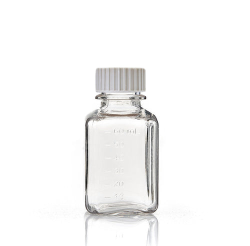 EZBio® Bottle, Polycarbonate (PC), Sterilized, 60mL, Closed Cap, pk/24