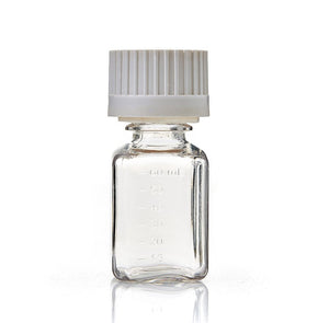 EZBio® Square Bottle, 60mL, PETG, Sterilized, 38-430mm Closed Versacap®, 40/cs