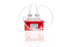 Vactrap™2 Round, 1L + 1L, Polypropylene (PP), Red Bin, 1/4" ID Tubing