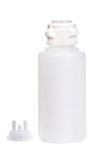 Round EZLabpure™ Polypropylene (PP) Vacuum Bottle, 1 L, Open VersaCap® 53B, With Closed and 2x1/4