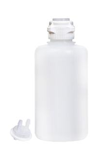 Round EZLabpure™ Polypropylene (PP) Vacuum Bottle, 2 L, Open VersaCap® 53B, With Closed and 2x5/16
