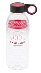 "I ♥ Citric Acid" - 18oz Water Bottle (red)  - LabRatGifts