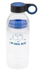 "I ♥ Citric Acid" - 18oz Water Bottle (blue)  - LabRatGifts