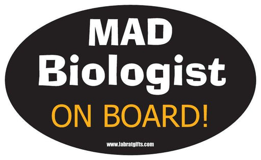 "Mad Biologist On Board" - Oval Sticker Default Title - LabRatGifts