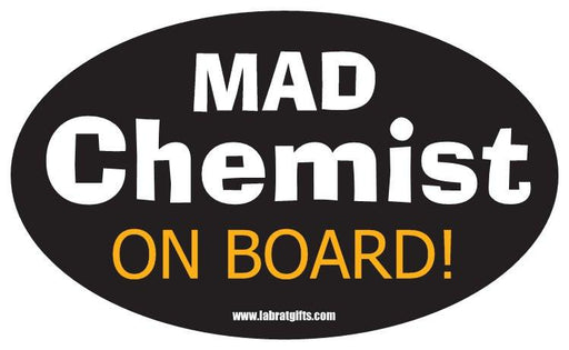 "Mad Chemist On Board" - Oval Sticker Default Title - LabRatGifts
