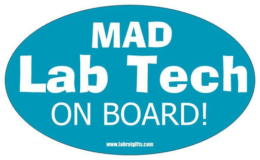 "Mad Lab Tech on Board" - Oval Sticker Default Title - LabRatGifts