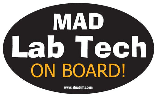 "Mad Lab Tech on Board" - Oval Sticker Default Title - LabRatGifts