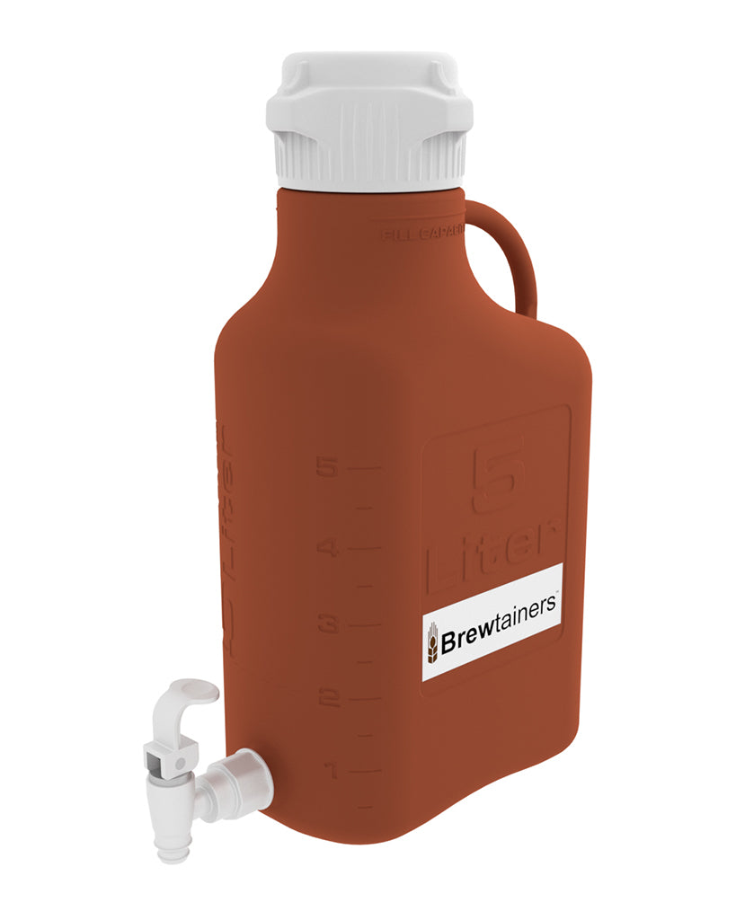 Brewtainers High Density Poly Ethylene (HDPE) Amber Light Blocking 5L ...