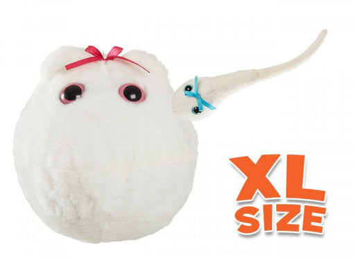 Egg Cell XL Size & Mini Magnetic Sperm Cell - GIANTmicrobes® Plush Toy  - LabRatGifts - 1