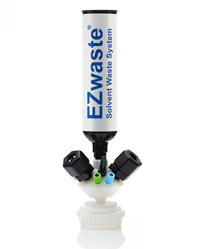 EZWaste® Universal Stackable HPLC GL45 Cap Assy, Exhaust Filter, 6 X OD Tube 3.2mm &1.6mm, 3 X Hose Barb 3.2mm & 9.5mm, 3 X OD Tube 12.7mm, 1/EA