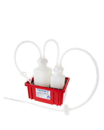 Vactrap2™, High Density Poly Ethylene (HDPE) (Bleach-Compatible), 2L + 1L, Red Bin, 1/4" ID Tubing